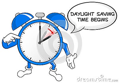 Alarm clock change to daylight saving time Vector Illustration