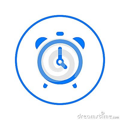 Alarm clock circular line icon. Round colorful sign. Flat style vector symbol. Vector Illustration