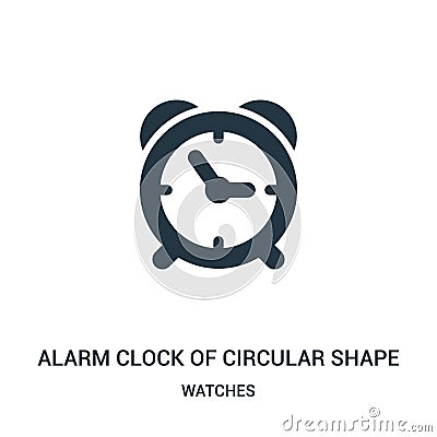 alarm clock of circular shape icon vector from watches collection. Thin line alarm clock of circular shape outline icon vector Vector Illustration