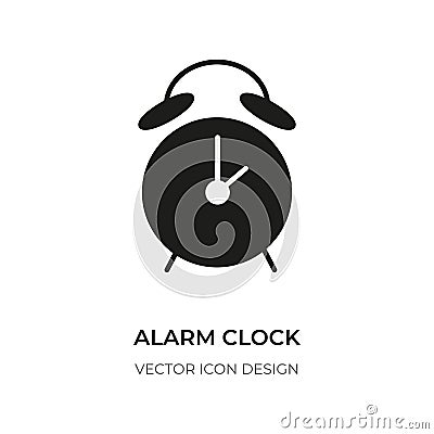 Alarm clock glyph icon watch logo wake time vector Vector Illustration