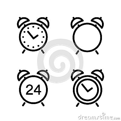 Alarm clock icon. Line style - stock vector Cartoon Illustration