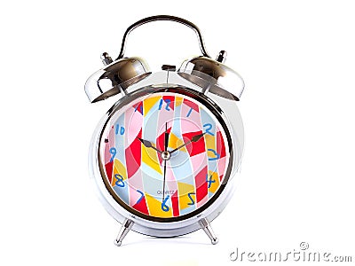 Alarm clock mettalic with 2 bells Stock Photo