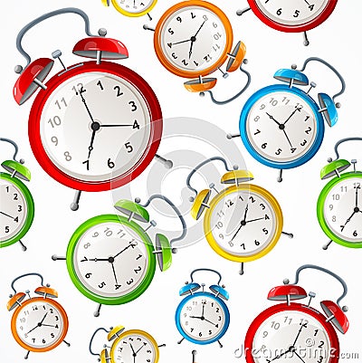 Alarm Clock Pattern Background. Vector Vector Illustration