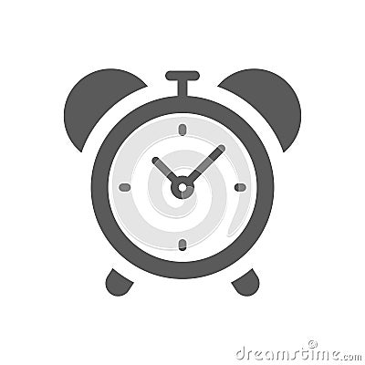 Alarm clock ringing black vector icon Vector Illustration