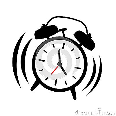 Alarm clock ringing, vector illustration Vector Illustration