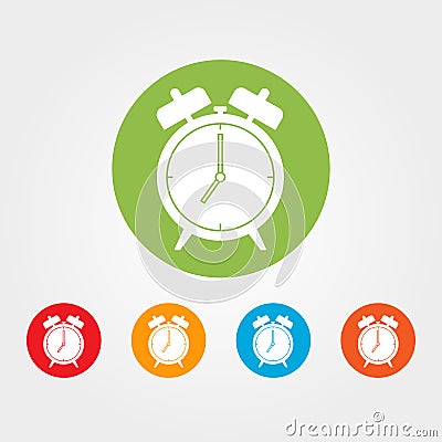 Alarm clock showing seven am Vector Illustration