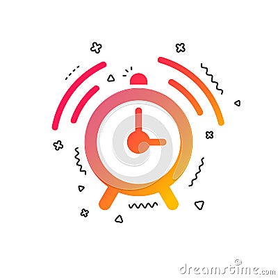 Alarm clock sign icon. Wake up alarm symbol. Vector Vector Illustration