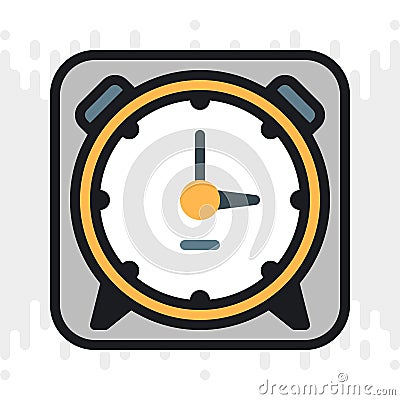 Alarm clock or timer app icon for smartphone, tablet, laptop or other smart device with mobile interface. Minimalistic Vector Illustration