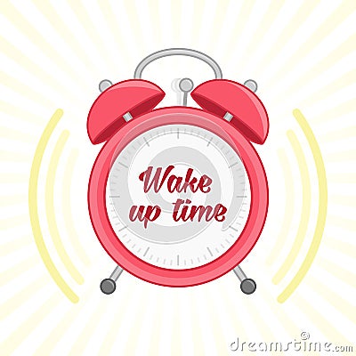 Alarm clock vector wake up time. Vector Illustration