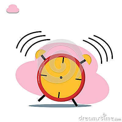 Alarm clock wake-up flat style illustration - vector Cartoon Illustration