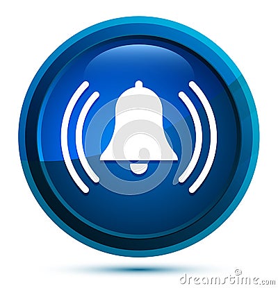 Alarm ringing bell icon elegant blue round button illustration Vector Illustration