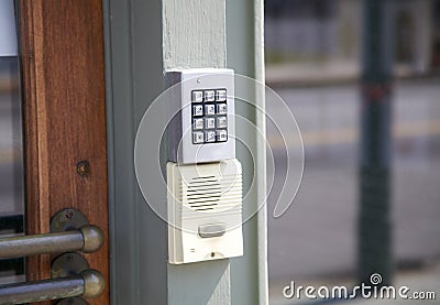 Alarm Security Keypad and Call Box Stock Photo