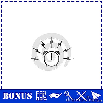 Alarm wake-up time icon flat Vector Illustration