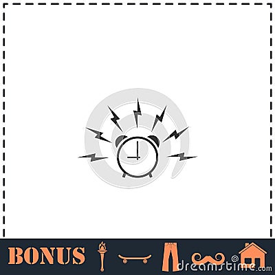 Alarm wake-up time icon flat Stock Photo