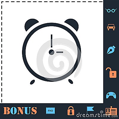 Alarm wake-up time icon flat Vector Illustration