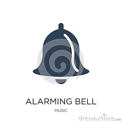 alarming bell icon in trendy design style. alarming bell icon isolated on white background. alarming bell vector icon simple and Vector Illustration
