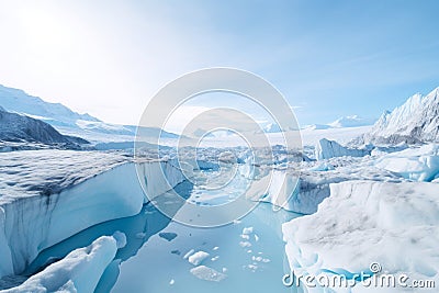 Alarming Ice sheet melting. Generate Ai Stock Photo