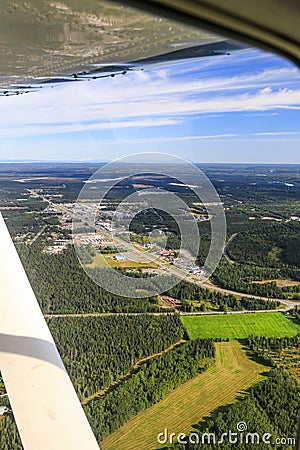 Alaska Aerial View of Soldotna On The Kenai Peninsula Stock Photo