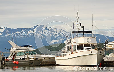 Alaska - Boats Auke Bay Harbor Editorial Stock Photo