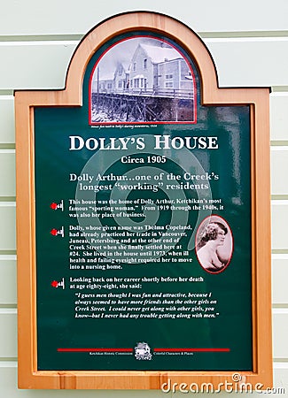 Alaska - Creek Street Dollys House Historic Marker Editorial Stock Photo
