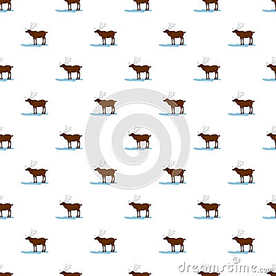 Alaska deer pattern seamless vector Vector Illustration