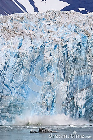 Alaska Glacier Ice Calving Stock Photo