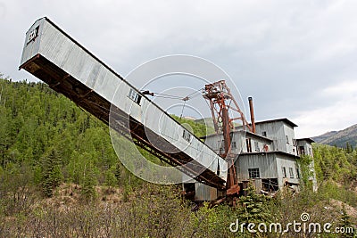 Alaska Gold Mine Dredge Stock Photo