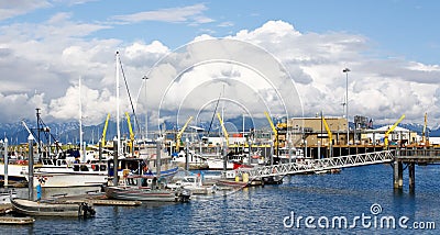 Alaska - Homer Boat Harbor Fishing Fleet Editorial Stock Photo