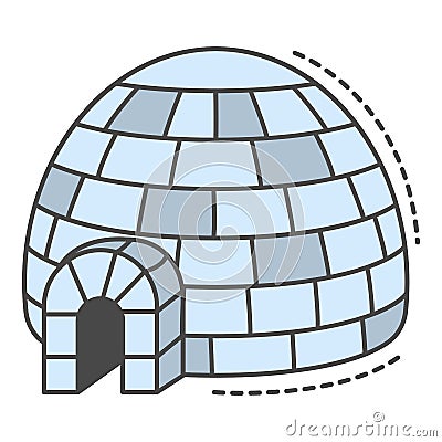 Alaska igloo icon color outline vector Vector Illustration