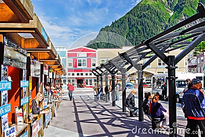 Alaska - Juneau Cruise Tour Transit Hub Editorial Stock Photo