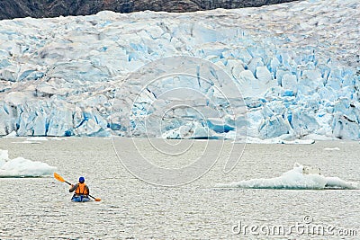 Alaska Kayak Paddling Mendenhall Glacier Lake Editorial Stock Photo