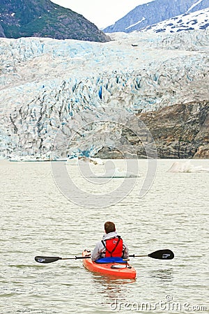 Alaska - Kayaking Mendenhall Glacier Lake Editorial Stock Photo