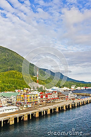 Alaska Ketchikan Colorful Waterfront Editorial Stock Photo