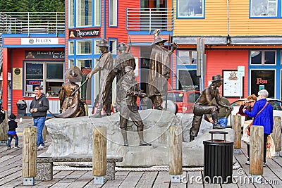 Alaska Ketchikan Waterfront Historic Public Art Editorial Stock Photo