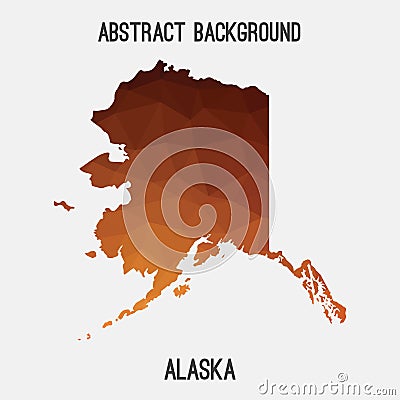 Alaska map in geometric polygonal,mosaic style. Vector Illustration