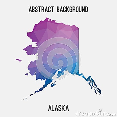 Alaska map in geometric polygonal,mosaic style. Vector Illustration