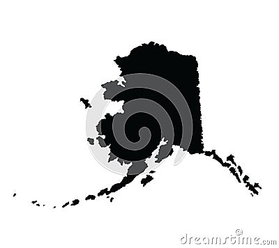 Alaska map silhouette. Cartoon Illustration