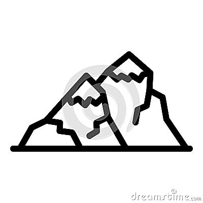 Alaska mountain icon outline vector. Glacier winter Stock Photo