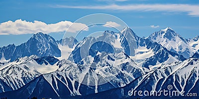Alaska mountain range wilderness nature landscape snowy mountains wallpaper Stock Photo