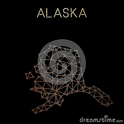 Alaska network map. Vector Illustration