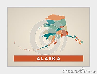 Alaska poster. Vector Illustration