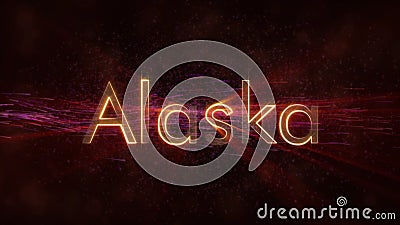 Alaska - Shiny looping state name text animation Stock Photo