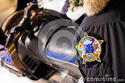 Alaska state trooper official batch icon on clothes Editorial Stock Photo