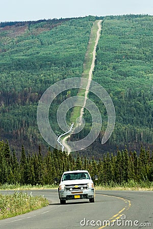 Alaska - Trans-Alaska Pipeline Elliot Highway Fire Damage Editorial Stock Photo