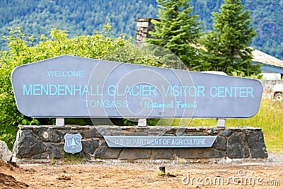 Alaska - Welcome to Mendenhall Glacier Editorial Stock Photo