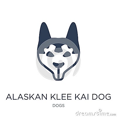 Alaskan Klee Kai dog icon. Trendy flat vector Alaskan Klee Kai d Vector Illustration