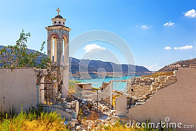 Alassa church at the Kouris Reservoir. Cyprus. Stock Photo