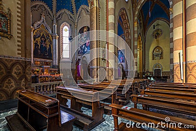 San Lorenzo cathedral interior view. Editorial Stock Photo