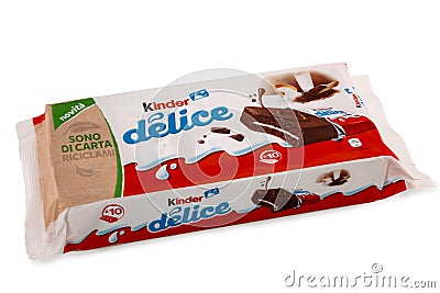 Kinder Delice Ferrero italian confection made in paper Editorial Stock Photo