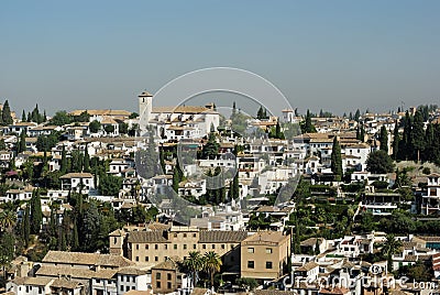Albaicin from the Alhambra Stock Photo